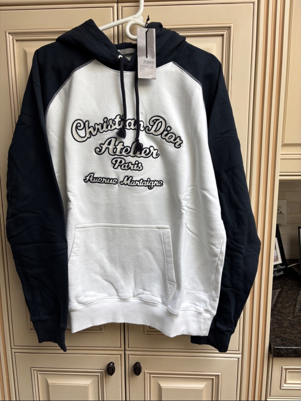 Dior Black & White Christian Dior Atelier Pullover Hoodie orig $1280